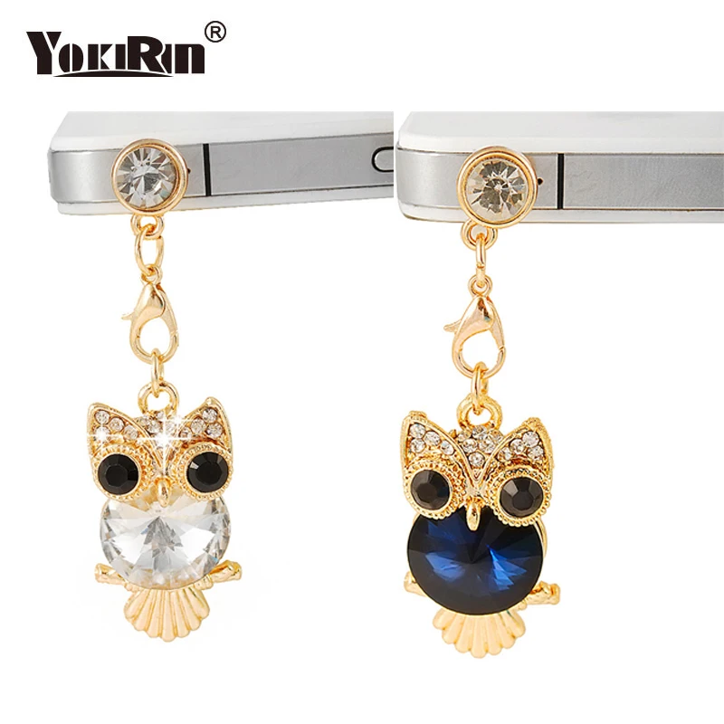 

YOKIRIN Universal Big Eyes Crystal Owl Mobile Phone Dust Plug Earphone Jack Plug Suitable for All of 3.5mm Headphone Plug Phone