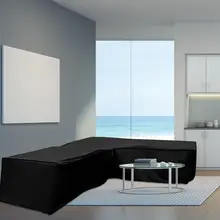 Чехлы для диванов L форма черный 210D Водонепроницаемый чехол стрейч четыре сезона чехлы для диванов мебель протектор угловой диван Cover4