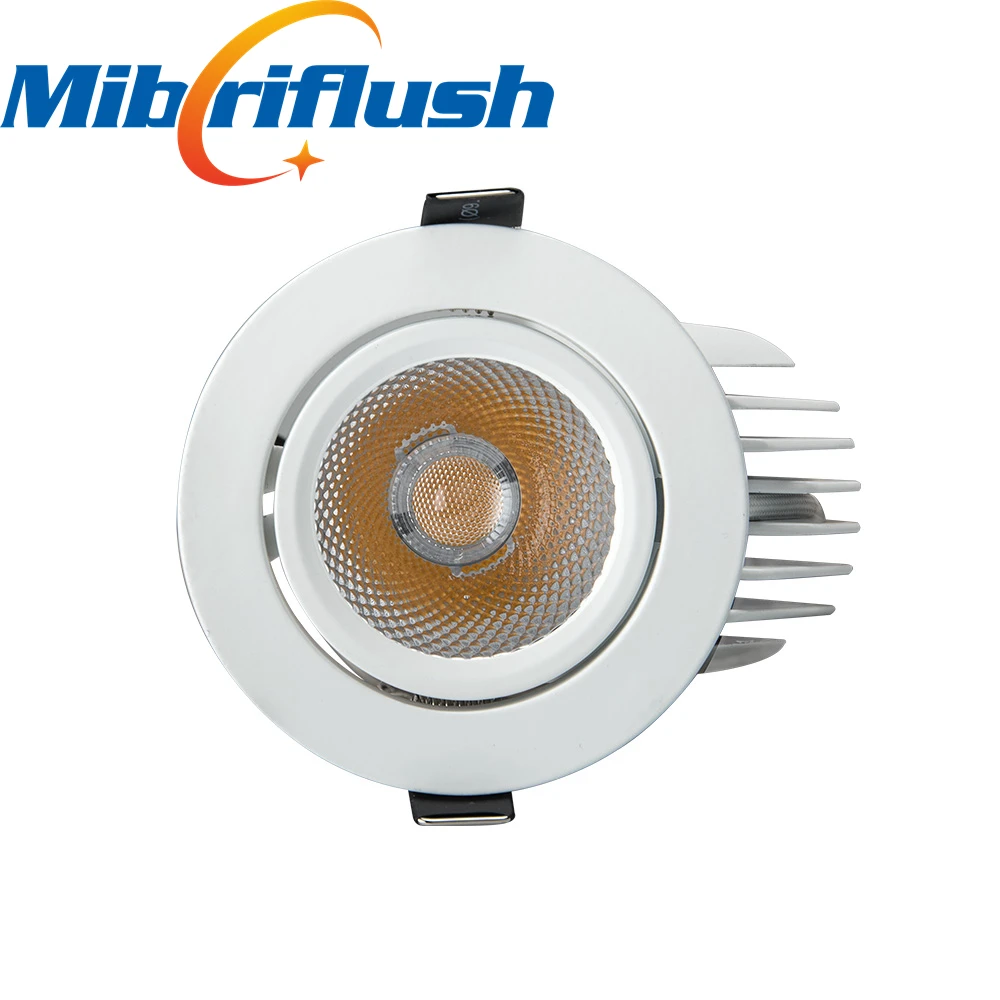 US $290.30 12pcslot 10w 2700k6000k 130LMW Adjustable recessed Bright Indoor Light COB LED Downlight Gimbal downlight 360 Degree