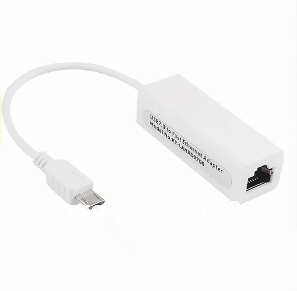 Newest Micro USB 2.0 5 Pin to 10/100 M RJ45 Network Lan cable Adapter Card Micro usb to