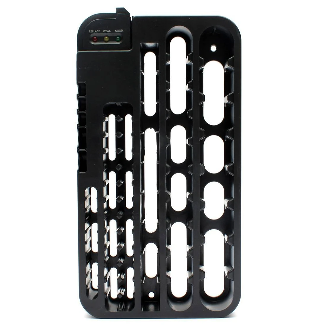 AA AAA D C 9V Battery Storage Organizer Case with Removable Tester Wall Mount