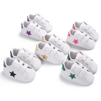 

Newborn Infant Toddler Baby Boys and Girls Soft Sole Crib Shoes Sneaker Casual Shoes 0-18M Stars