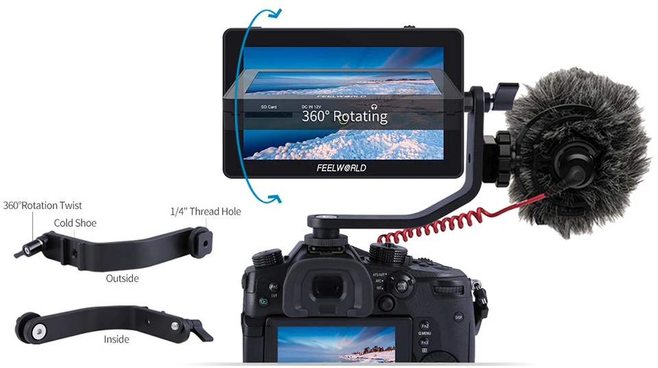 FEELWORLD F6 PLUS 5,5 дюймов 3D LUT сенсорный экран 4 K HDMI монитор Full HD 1920x1080 ips DSLR камера полевой монитор для камеры s Nikon