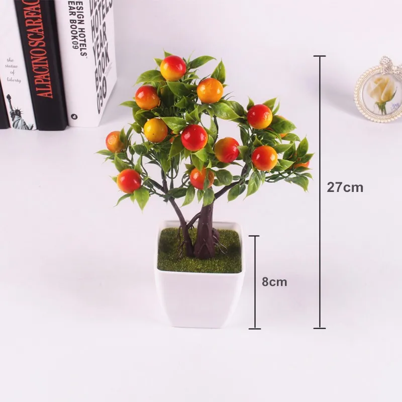 Artificial Emulate Bonsai Simulation Decorative Artificial Flowers Fake berry Pot Plants Ornaments Home Decor (1)_