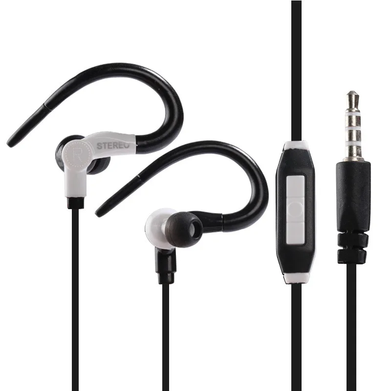 Fashion Wired Ear Hook Earphones Stereo Music Headset with Microphone