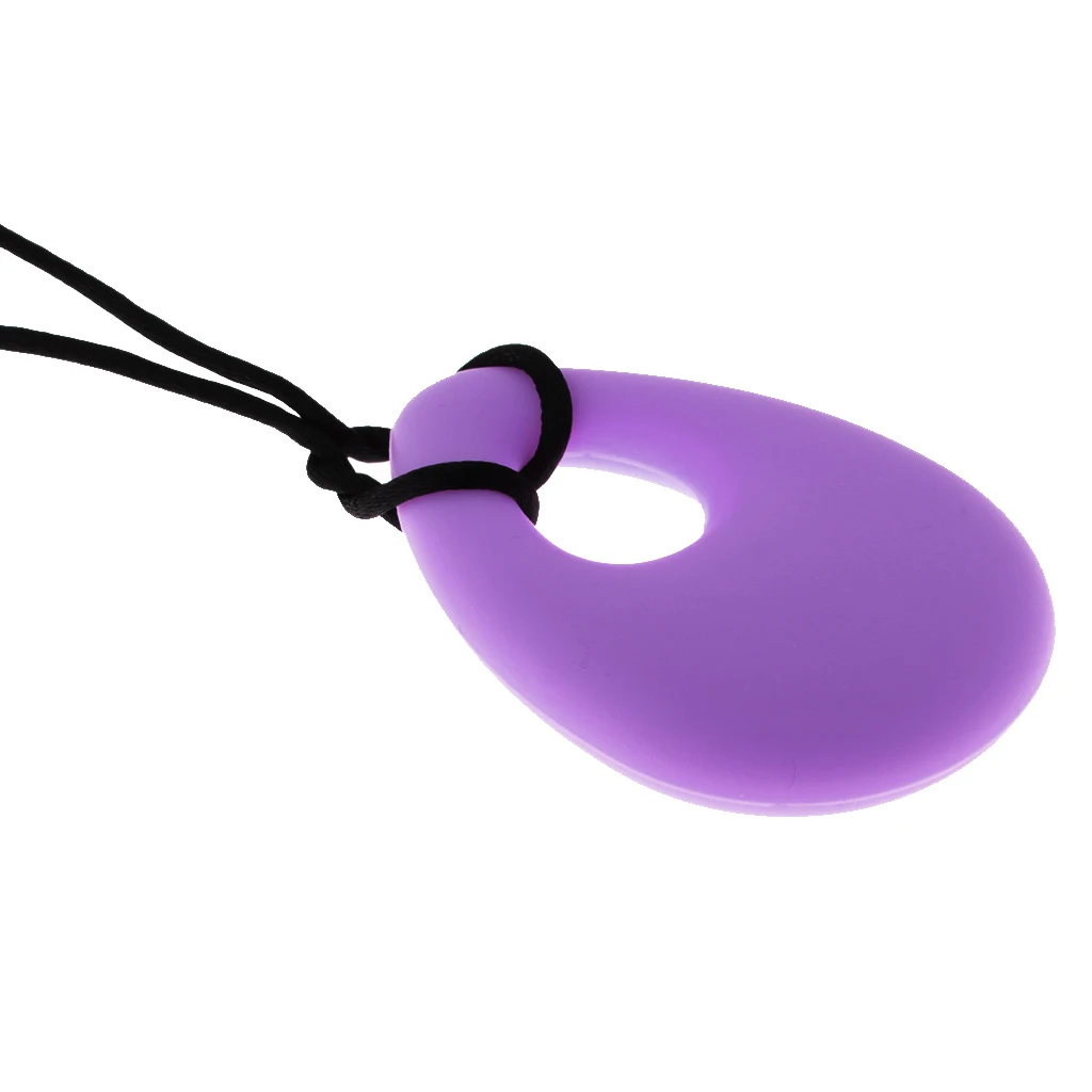 Food Grade Silicone Teardrop Pendant Necklace Baby Toddler Chewing Nursing Teeth Teethers Toy 3Colors