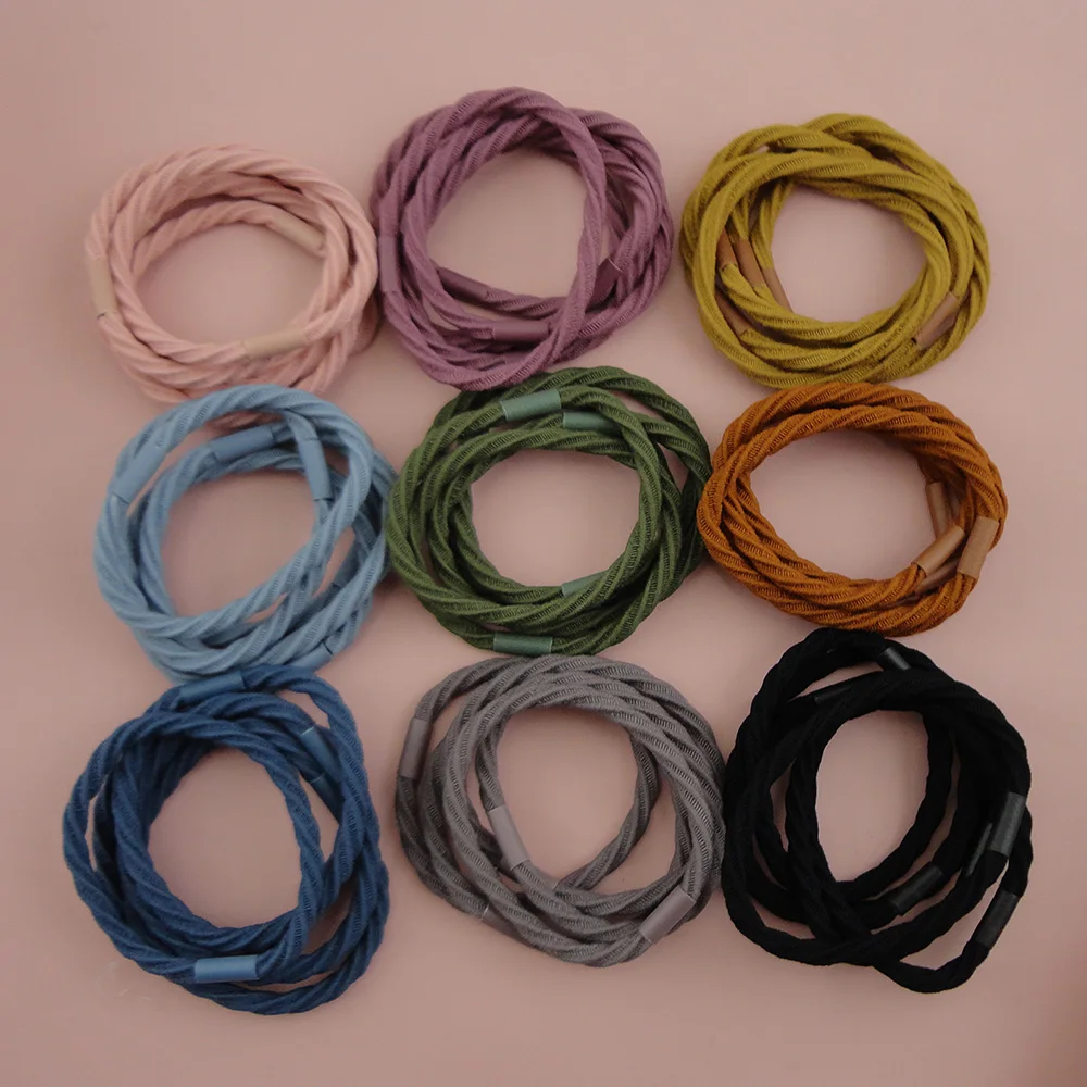 20PCS 5mm Big size torsion elastic ponytail holders hair bands,twisted