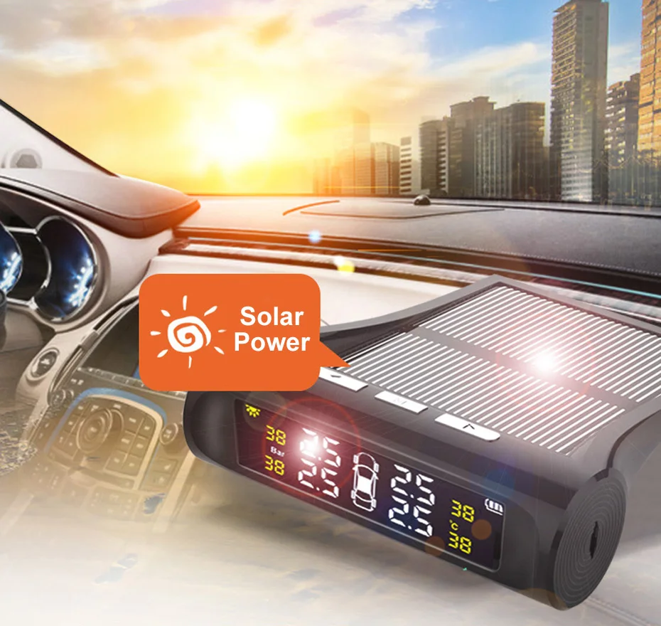 SCANDIAG Солнечный TPMS 4 внутренний/внешний датчик давления в шинах автомобиля