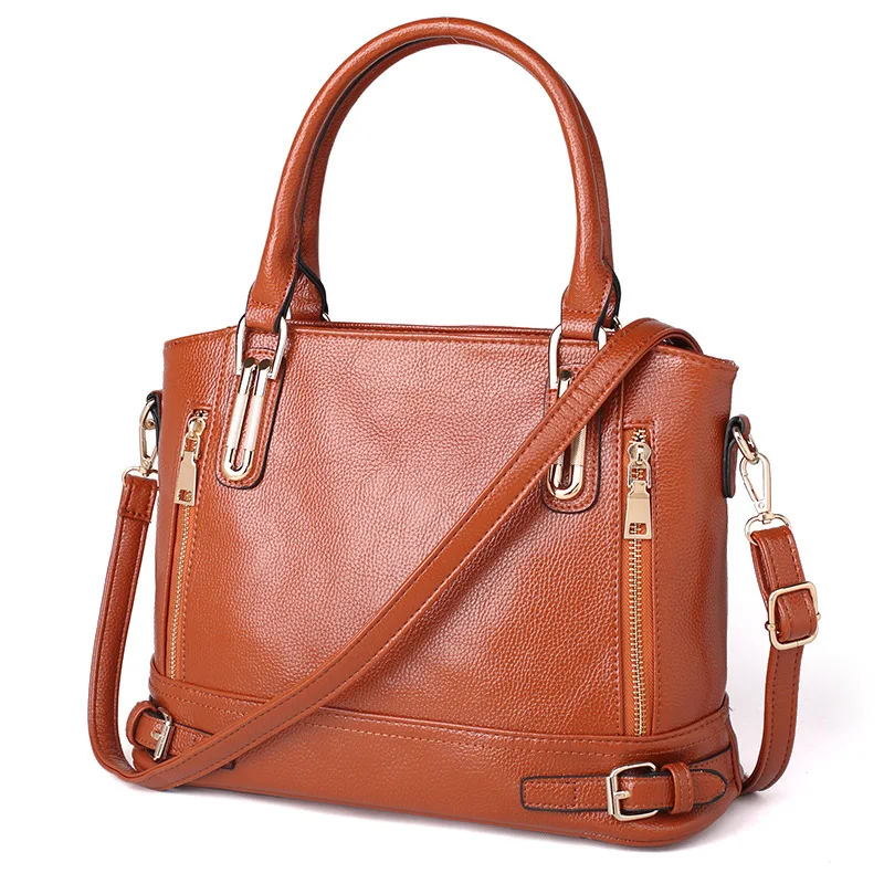 Western Auious Bags For Women Genuine Leather Handbags Female Western Auious Bags For Women Genuine Leather Handbags Female Brown Khaki White Colour Motorcycle Bag Brand In Shoulder From