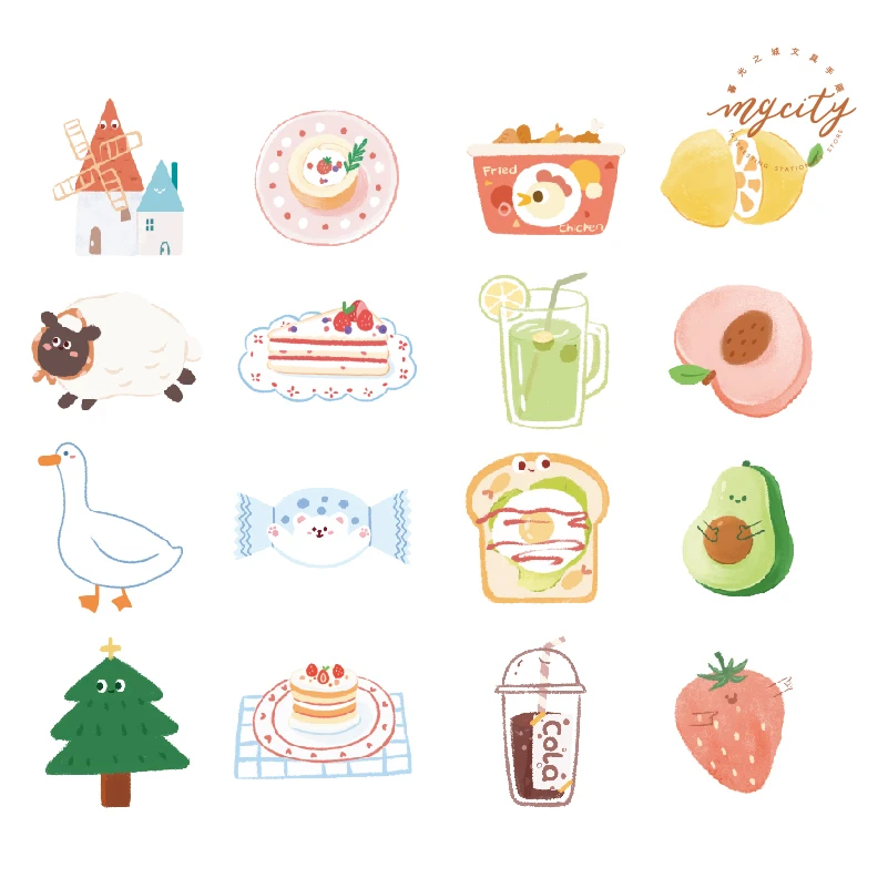 

30 Pcs /pack Creative Kawaii Sweet Cake Food Paper Sticky Notes Post Memo Pad Kawaii Stationery Office Accessory School Supplies