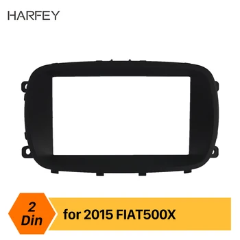

Harfey Car Stereo Dash Double DIN Frame Dash Bezel Trim kit Radio Fascia 2Din Panel Install Cover For FIAT 500X 2015 Mount Kit