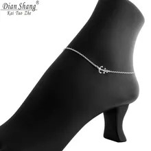 DIANSHANGKAITUOZHE Silver Chain Ankle Bracelet 2017 Vintage Punk Anchor Charm Anklets Women Men Jewelry Best Friends Gift