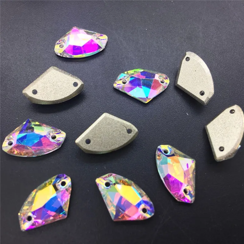 

TopStone K9 Crystal Galactic AX Sew On Stone 5X10 9x14 12x19 16x27 mm AB High Quality Sew On Rhinestone Dress Clothing Making