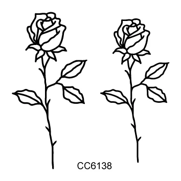 Rocooart CC2 6X6 см маленькая винтажная простая Стильная Милая черно-белая панда динозавр волк животное временная татуировка наклейка боди-арт - Цвет: CC6138