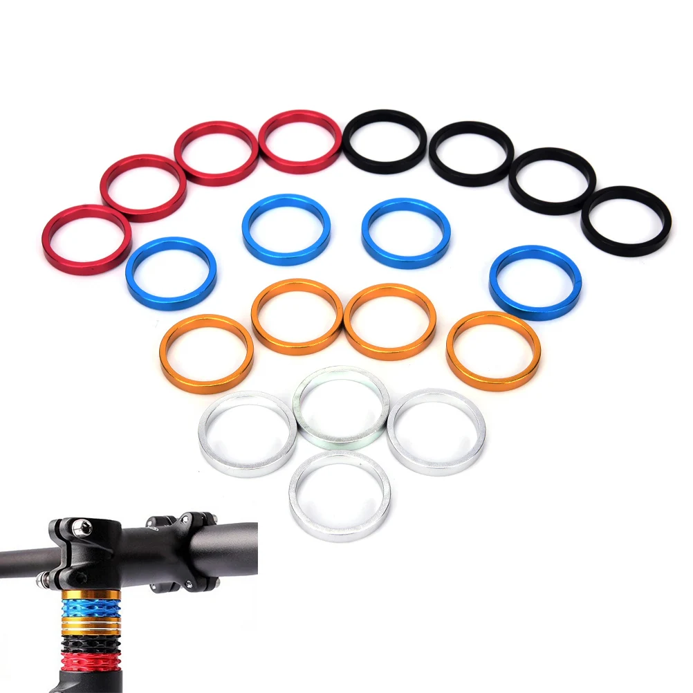 

4Pcs/set 5mm Aluminum Alloy Headset Stem Spacer MTB 28.6mm Fork Washer Cap For Road Bike Cycling