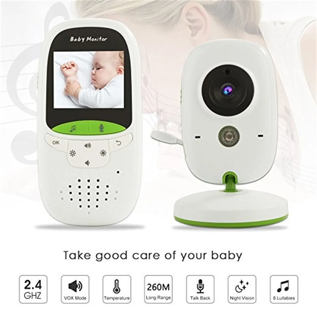 Wireless Video Baby Monitor 2.0 Inch Nanny Camera 2 Way Talk Night Vision IR LED Temperature Infant Sleep Cam c617 | Электроника