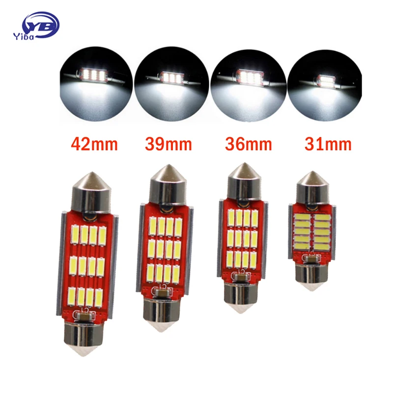 

1 Pcs LED Bulb Light C5W Error Free 31mm 36mm 39mm 42mm Festoon C10W 4014 SMD Light Cambus Error Free Interior Doom Lamp Bulb
