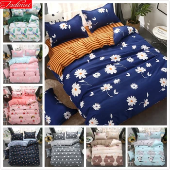 

White Floral Blue Duvet Cover 3/4 pcs Bedding Set Adult Kids Child Soft Bed Linen Single Full Double Queen King Big Size 180x220