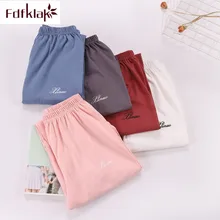 Fdfklak с буквенным принтом длинные женские штаны Весна Осень Женские домашние штаны Хлопковые Штаны для сна домашняя утварь женская пижама брюки