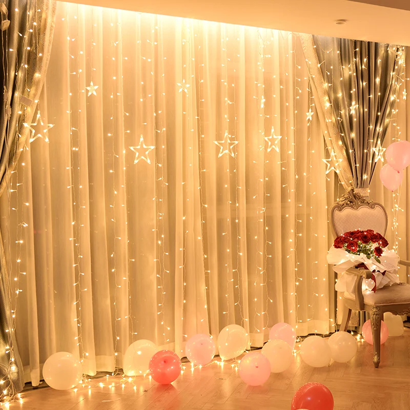 

3x3m 300 LED Window Curtain String Light Twinkle Icicle Curtain Light with 8 Modes Controller for Bedroom Window Decoration