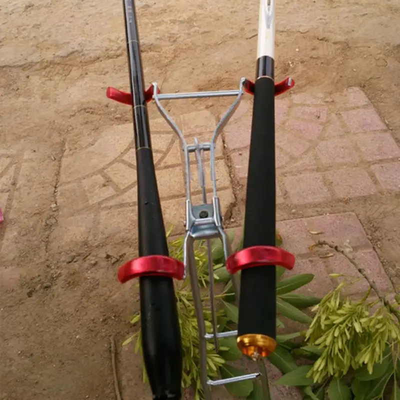 

Foldable Adjustable Double Pole Bracket Fishing Rod Stand Holder Sea Fishing Tackle Accessory Tool