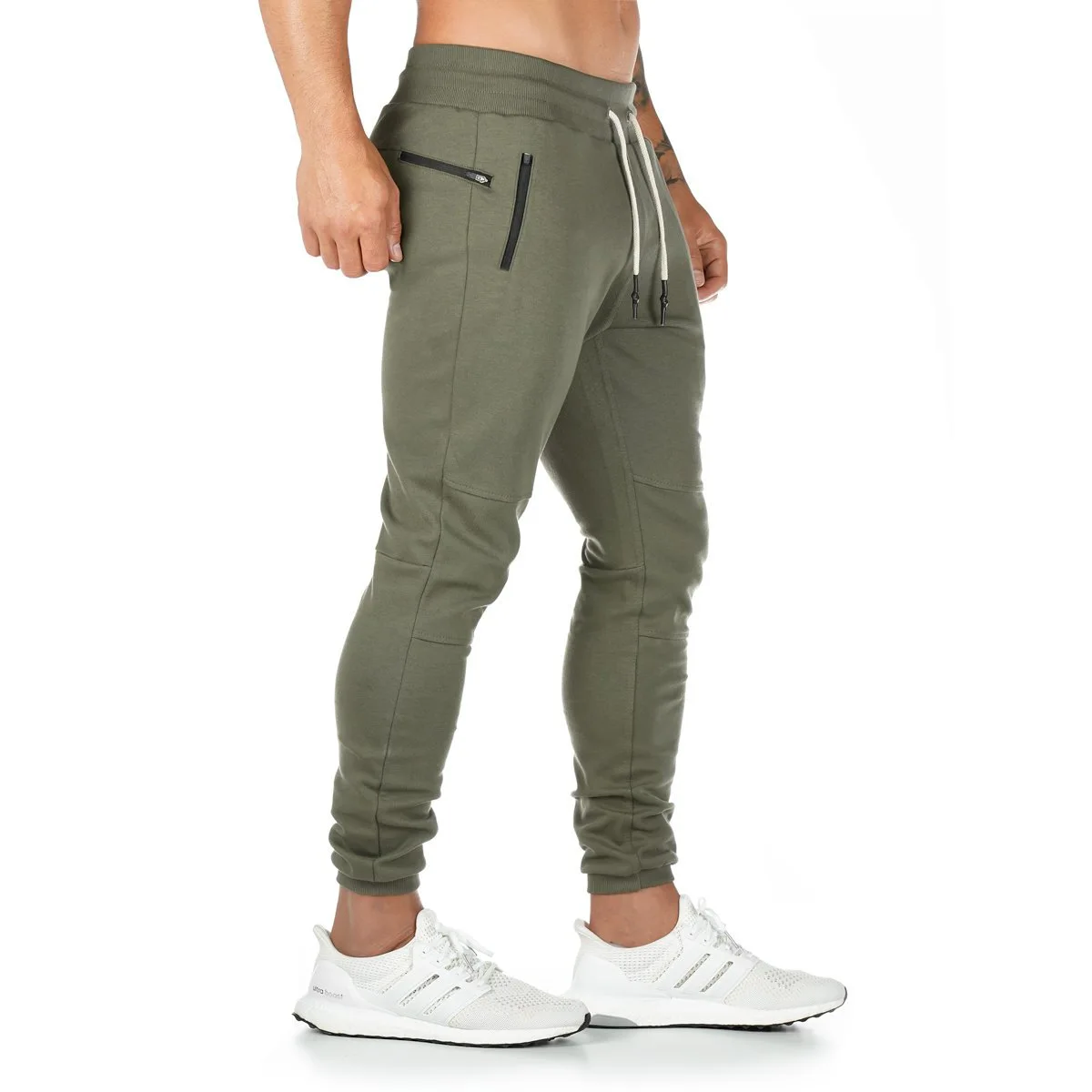 Новые хлопковые мужские спортивные штаны с полотенцем и карманом для сотового телефона, мужские спортивные леггинсы, тренировочные штаны