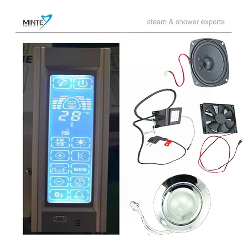 TR028 Big LCD display Shower cabin hi fi FM radio control set, LED