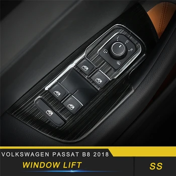 

For Volkswagen Passat B8 2018 Car Styling Door Gate Window Lift Button Switch Panel Cover Frame Sticker Interior Accessories