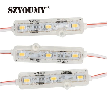 

SZYOUMY New Design With Lens Ultrasonic Seal LED Module Waterproof LED Back Light Backlight DC12V 1.2W SMD 5730 3 Led IP68
