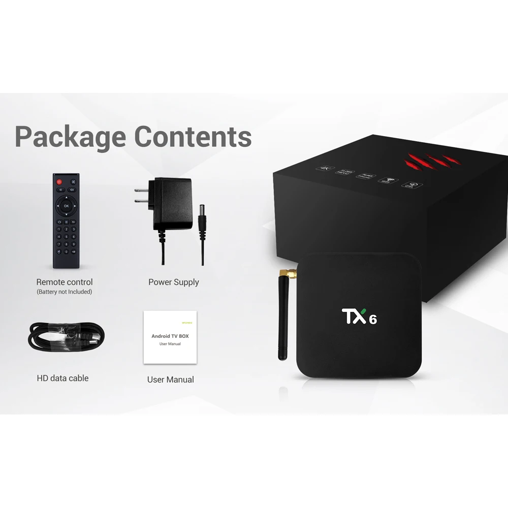 Wechip TX6 Smart Android 9,0 caja de TV 4G 32G Allwinner H6 Quad core 2,4G + 5G dual Wifi BT 4,1 Set Top Box 4 K HD H.265 reproductor de medios - 6