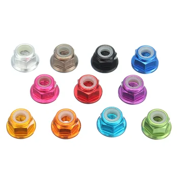 

10Pcs/Set M3AN7 M3*3mm Aluminum Alloy Flange Nylon Self-locking Nut for FPV RC Multi-color blue Red Purple Pink Orange Green