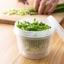 Круглый сливной герметичный ящик для имбиря чеснока лук контейнер для холодильника овощи фрукты свежего хранения еды ящик для хранения кухни Органайзер