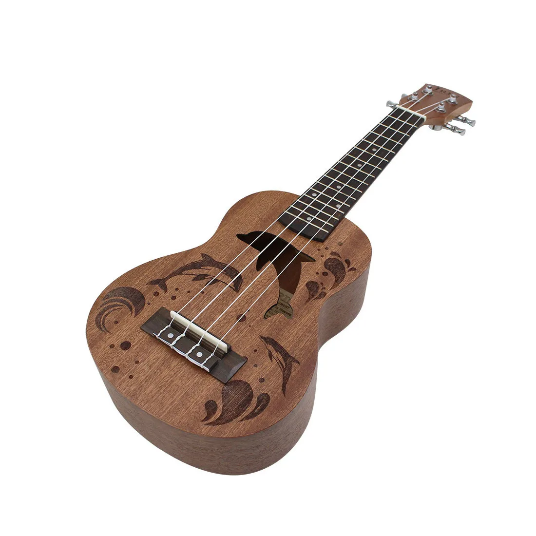 21 inch Soprano Ukulele Nylon 4 Strings Sapele Rosewood Guitar Dolphin Pattern Universal Acoustic Guitar Musical Instrument 21 inch Soprano Ukulele Nylon 4 Strings Sapele Rosewood Guitar Dolphin Pattern Universal Acoustic Guitar Musical Instrument