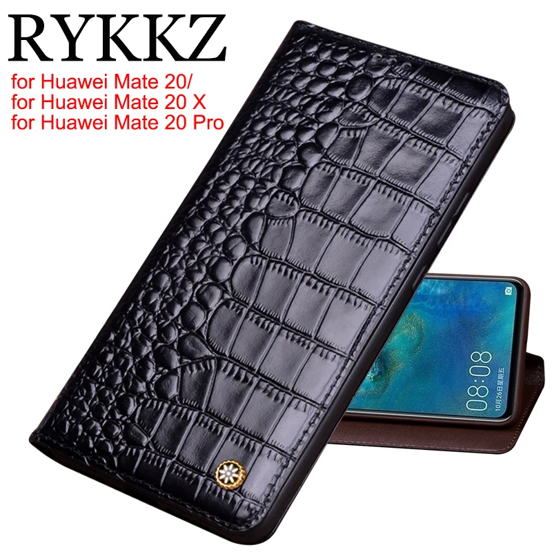 Чехол книжка RYKKZ из натуральной кожи для Huawei Mate 20 Магнитный чехол 20X20 Pro Чехлы