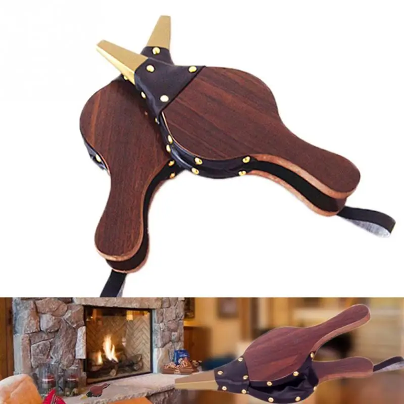 Vintage Mini Hand Bellows Dark Brown Fireplace Blower Traditional Stove Fire Lighter Fan For Home Diy Fireside Accesso | Обустройство