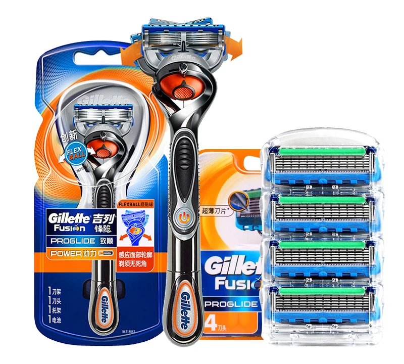 1 Gillette Fusion Proglide Flexball Power Razor Electric Shaving Razors Blades for men Safety Shave Men'S Beard Shaver 1 Holder 5 Blade