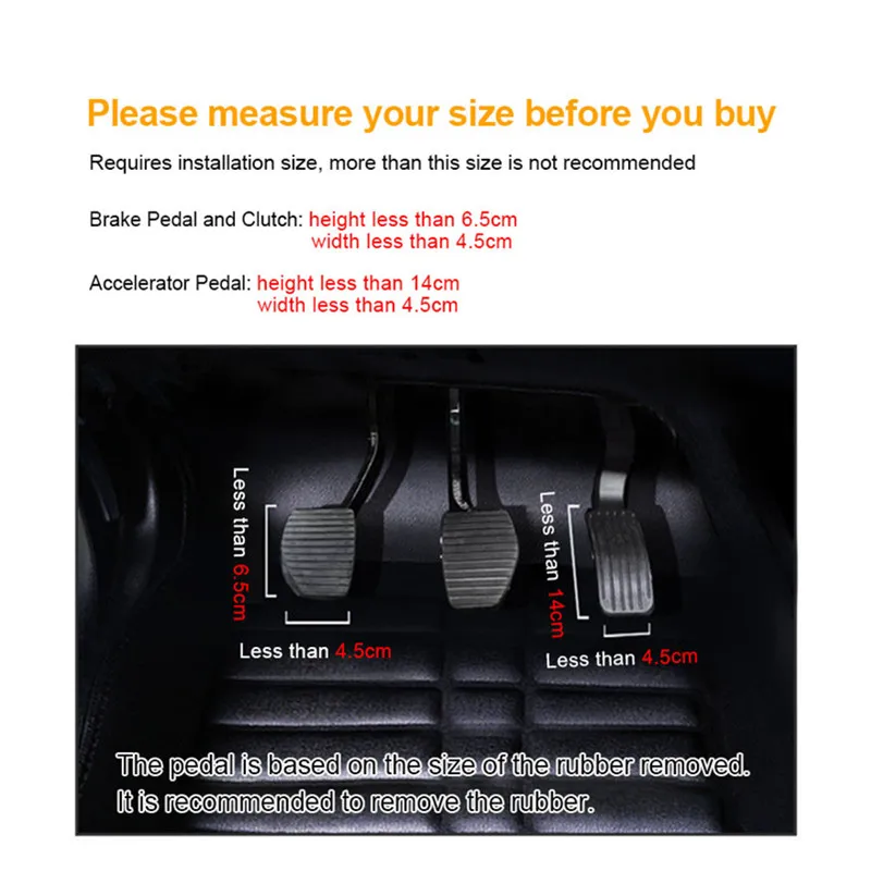 Universal Aluminum Manual Series Automatic Non-Slip Pedal Cover 3 Pcs/set