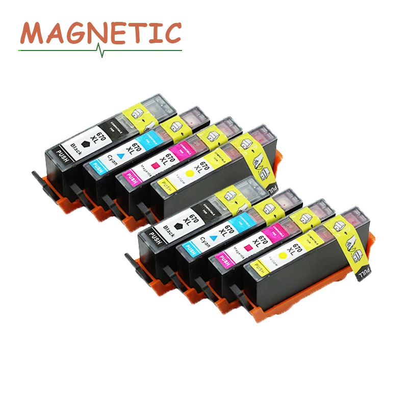8pcs Compatible Ink Cartridges For Hp 670 For Hp670 Xl Deskjet