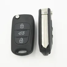 WITH LOGO 3 Buttons Replacement Car Blank Key For Kia K2 Flip Car Key Shell Cover Remote Case Fob with Groove on right of Blade