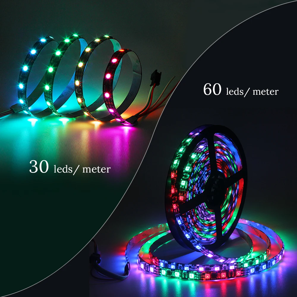 Светодиодная лента WS2811 5 м 10 светодиодный светильник RGB Адресуемая DC12V цифровая