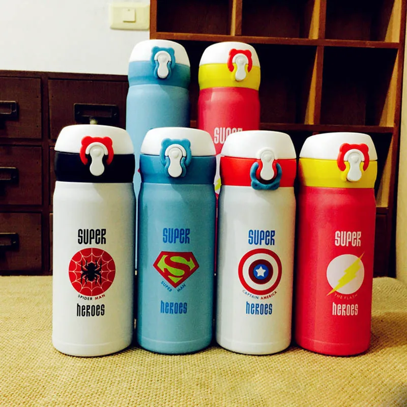 Термос кружка из нержавеющей стали Super Heroes 350 мл 500 вакуумная фляжка для