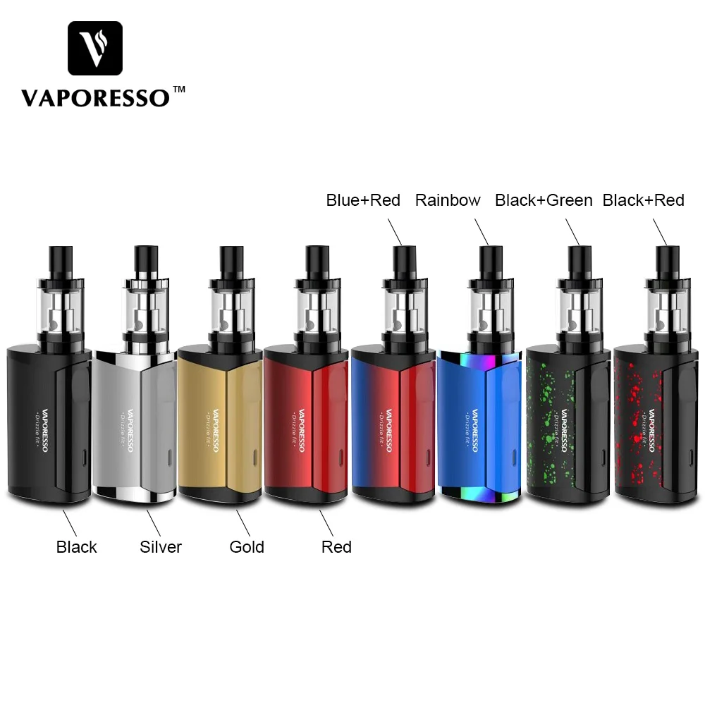 

Vaporesso Drizzle Fit Starter Vape Kit 40W Box Mod 1400 mAh Built-in Battery with 1.8 ml Tank & EUC Coil MTL/DTL E-Cigarette Kit