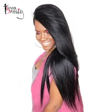 250% Density Lace Front Human Hair Wigs For Black Women Brazilian Remy Straight Hair Wig Natural Color Ever Beauty