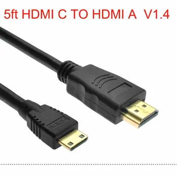 

5FT Mini HDMI C male TO HDMI A male v1.4 HD cable FOR FujiFilm Finepix X-Pro 1 S2900 S2800 HD S9200