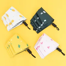 Складной зонтик с защитой от ветра в виде бульдога, женский портативный Ветрозащитный зонтик с изображением фруктов для дождливой погоды, мужские зонты с черным покрытием и сердечком