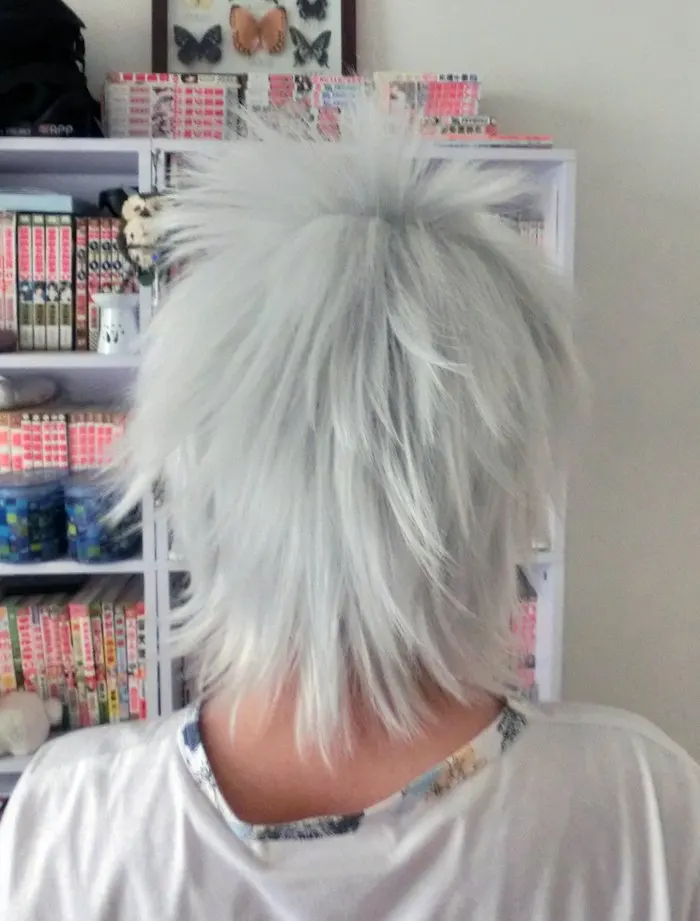 MCOSER HitmanReborn Byakuran Gesso короткий серебристо-белый парик 32 см косплей парик