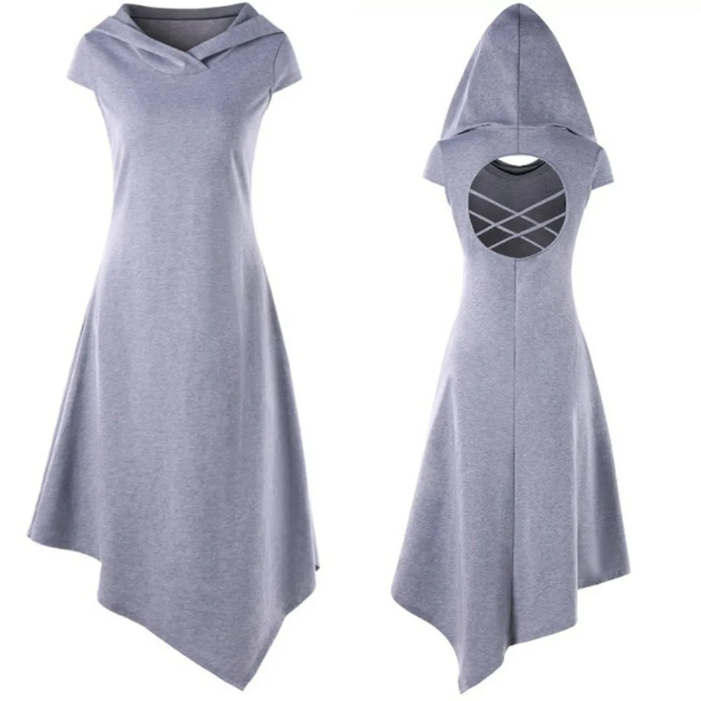 

Renaissance Medieval Gothic Short Women Dresses Retro Back Hollow Out Clothing Party Dresses European Retro Costumes Halloween