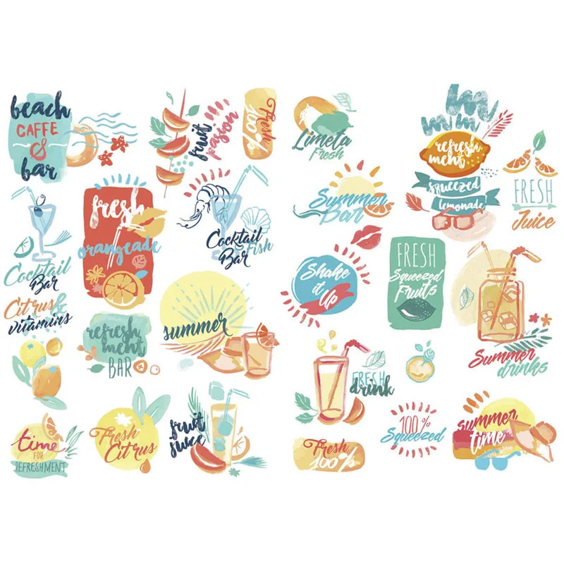 

1 PCS Summer Beach Cocktail Bar Precut Waterproof Decoration Planner Sticker Notebook Agenda Book Scrapbooking Diary Stickers