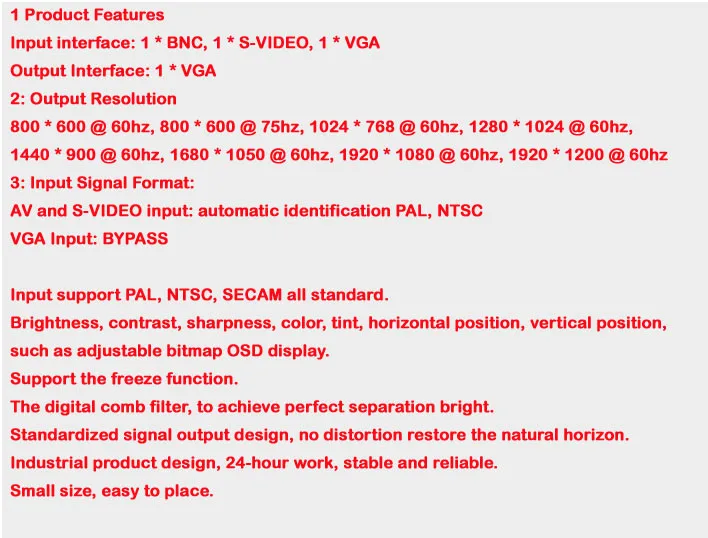Многофункциональный мониторинг интерфейс хоста дисплей с терминала vga Adapter 1920*1280 P BNC vga конвертер для видео камера DVD