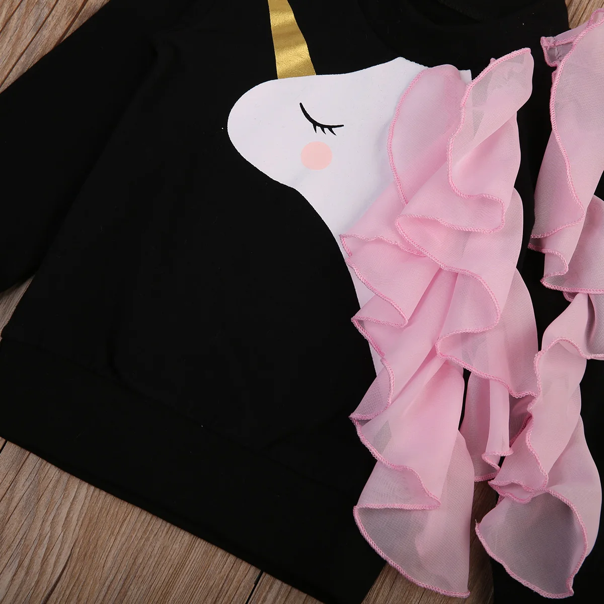 Baby Clothing Autumn Newborn Toddler Kids Girls Long Sleeve Ruffle Tops Pullover Sweatshirts Clothes 0-24M